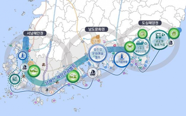 ▲남해안권 발전종합계획 변경 공간구상도. (출처=국토교통부)