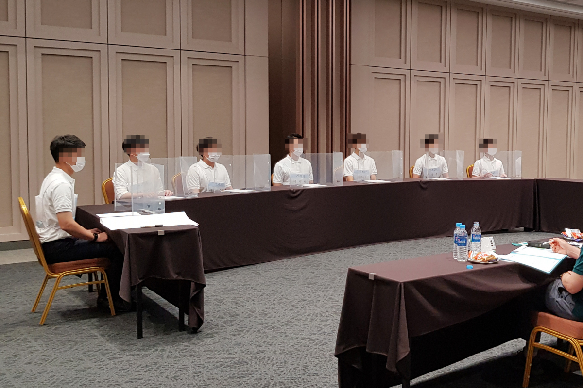 ▲서부발전의 2020년도 상반기 신입사원 채용 면접 진행 모습. (사진제공=한국서부발전)