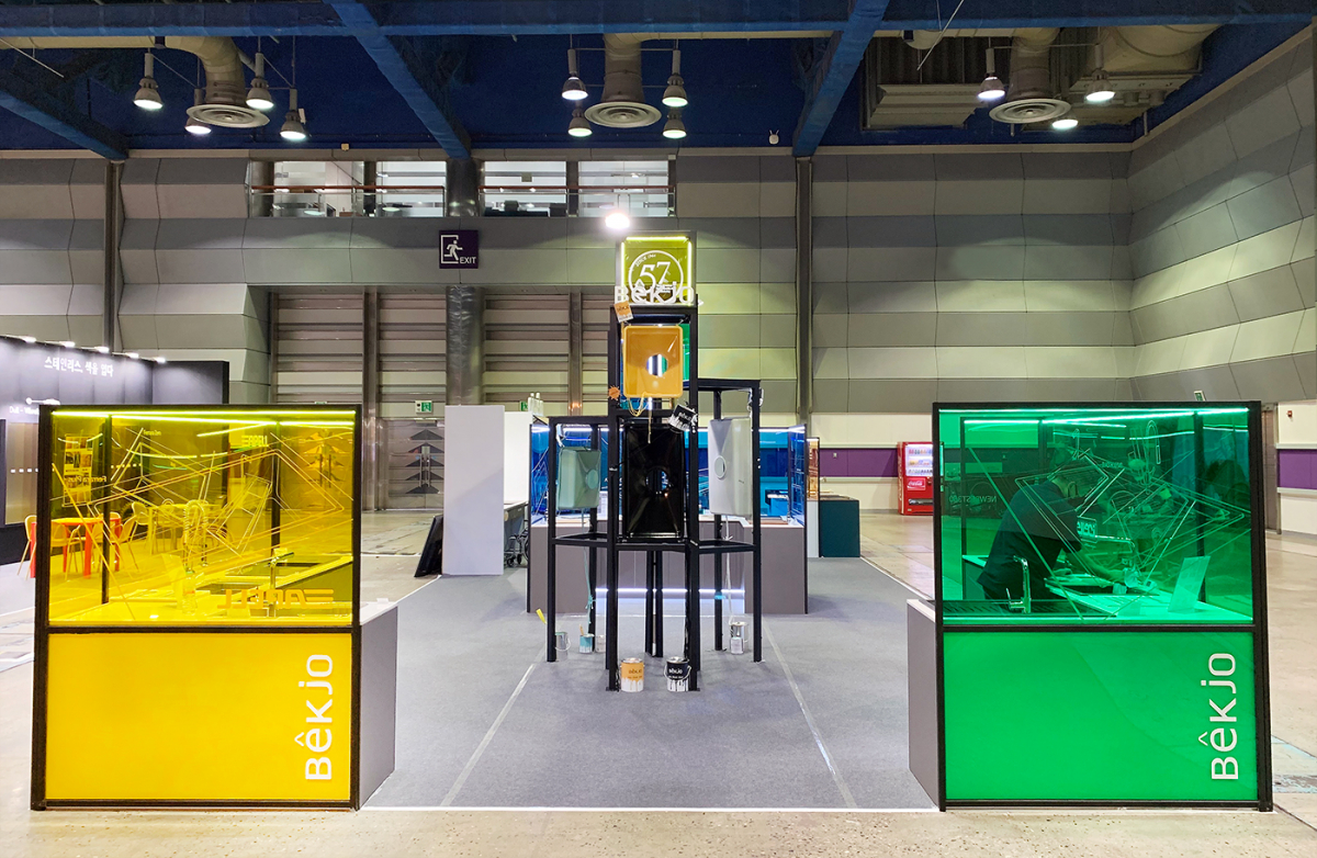 ▲2020 코리아빌드에 참가한 백조씽크 전시부스 전경.  (사진제공=백조씽크)