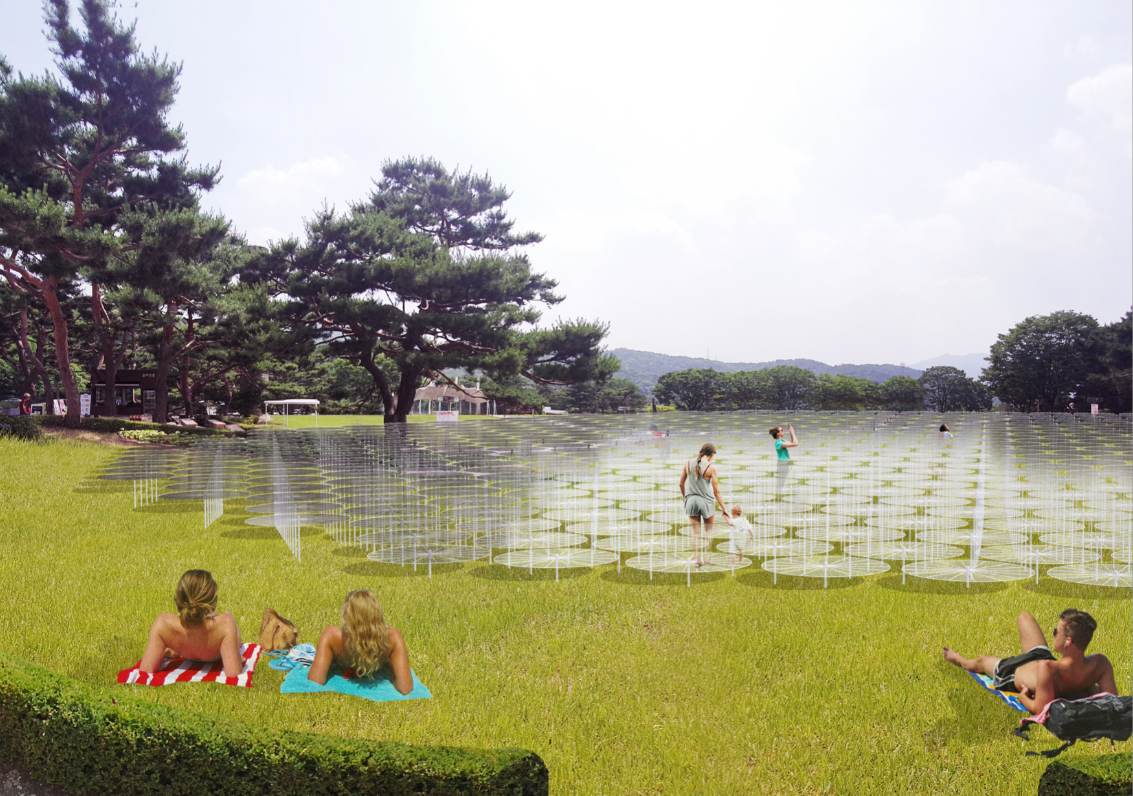 ▲stpmj(이승택, 임미정), '과.천.표.면 The Surface', 렌더링 이미지, 2020 ⓒstpmj (잔디마당 북측 근경 고해상) (사진제공=국립현대미술관)