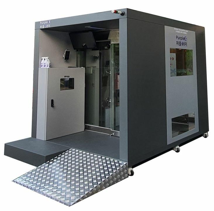 ▲비대면 방역 게이트 시스템 '클린도어' (사진제공=스카이이앤엠)