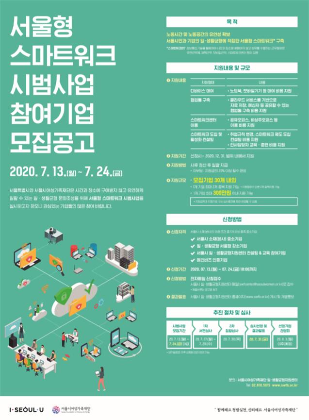 ▲서울형 스마트워크 시범사업 포스터 (사진 = 서울시)