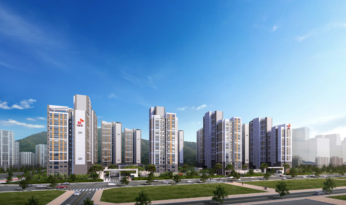 ▲‘운서 2차 SK뷰(VIEW) 스카이시티’ 아파트 투시도. (자료 제공=SK건설)
