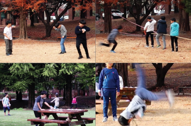 ▲사용자 실험에서 ‘사운드웨어’를 활용해 놀이를 진행하는 아이들의 모습 (카이스트 제공)