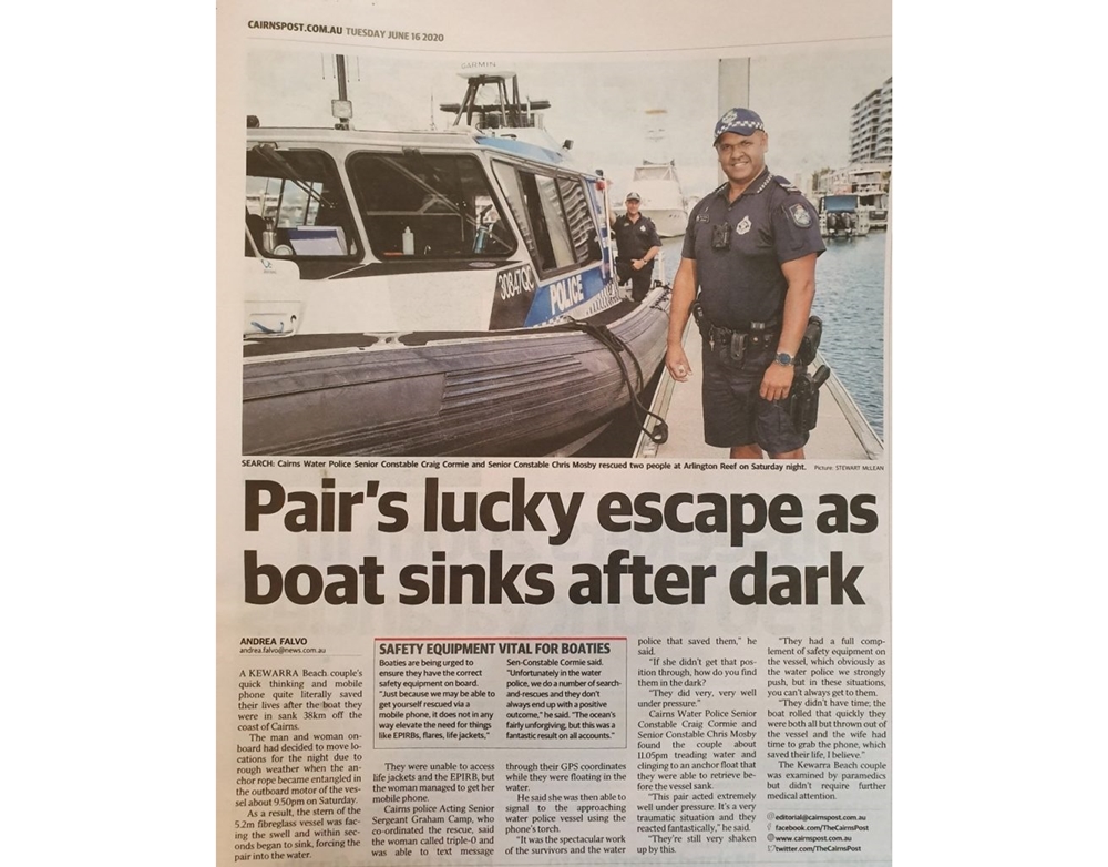 ▲제시카 부부의 구조 내용을 담은 현지 보도기사.  (사진제공=삼성전자 뉴스룸)