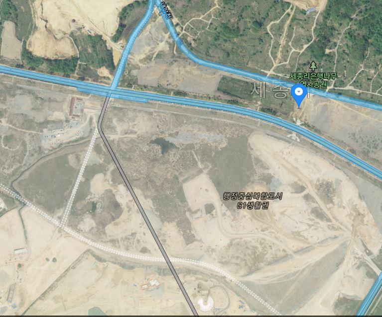 ▲세종시 국회 이전 유력 후보지 (지도 캡처)