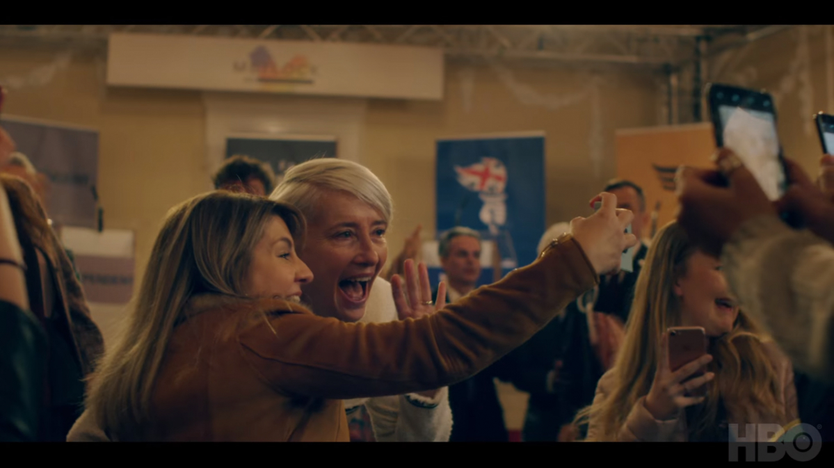 ▲극중 포퓰리즘 정치인 '비비언 룩'은 지금의 도널드 트럼프 대통령을 연상시킨다. (출처=HBO 유튜브 캡처)