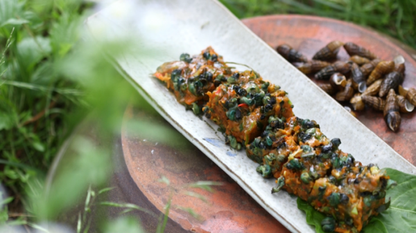 ▲'한국인의 밥상' 청송 주왕산 계곡 골부리(다슬기) 장떡(사진제공=KBS 1TV)