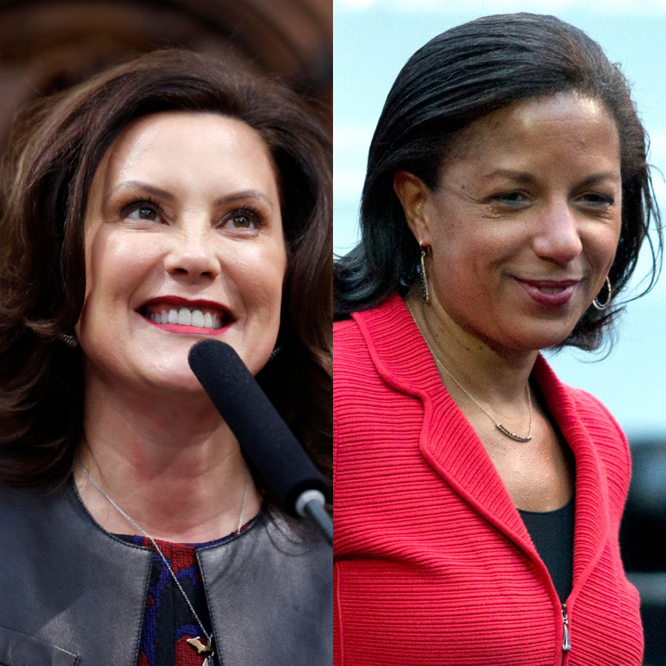 ▲조 바이든 민주당 대선후보의 부통령 후보로 거론되고 있는 그레첸 휘트머 미시간 주지사와 수전 라이스 전 백악관 국가안보보좌관. AP연합뉴스
레첸 휘트머 미국 미시간 주지사와