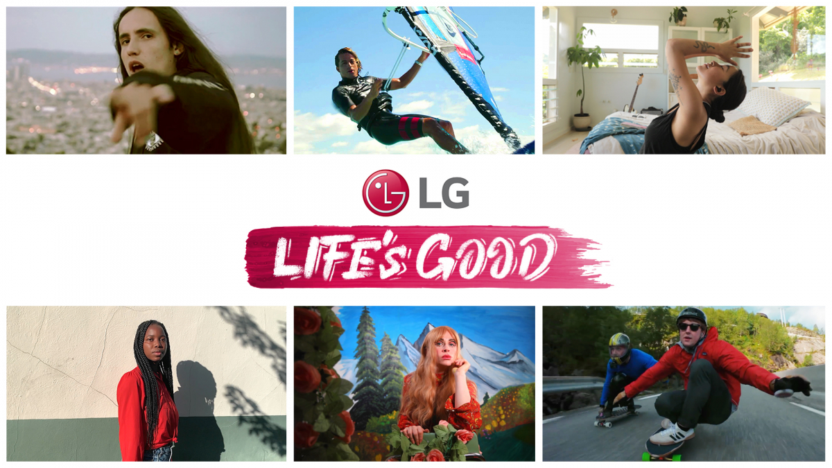 ▲LG전자가 MZ세대의 다양하고 무한한 가능성을 응원하는 ‘Life’s Good’ 영상을 공개했다. 10대 감독이 연출한 이 영상은 환경 운동가, 여성 인권 운동가, 미디어 아티스트, 다국적 밴드 등으로 활약하고 있는 MZ세대들의 도전과 열정을 담았다. (왼쪽 상단부터 시계방향으로) 래퍼 겸 환경운동가 '시우테즈칼 마르티네즈(Xiuhtezcatl Martinez)', 프로서퍼 겸 해양환경운동가 '카이 레니(Kai Lenny)', 요가 크리에이터 '히토미 모치즈키(Hitomi Mochizuki)', 스케이트보더 겸 영상제작사 CEO '조쉬 뉴먼(Josh Neuman)', 미디어 아티스트 '마리스 존스 (Maris Jones)', 영화감독 겸 여성인권운동가 '아이샤 세리프(Aicha Cherif)' (사진제공=LG전자)