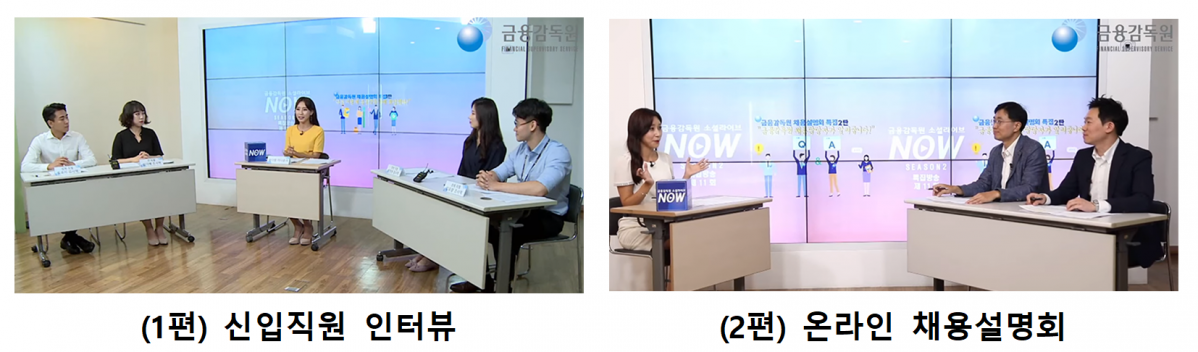▲지난해 진행된 금융감독원 ‘온라인 채용설명회’의 방송 화면이다.  (사진제공=금융감독원)
