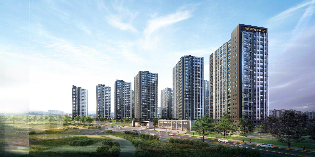 ▲롯데건설 ‘신동탄 롯데캐슬 나노시티’ 아파트 투시도.(자료 제공=롯데건설)
