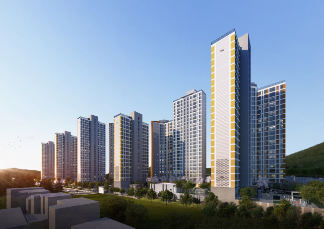 ▲'e편한세상 창원 파크센트럴' 아파트 투시도. (사진제공=대림산업)