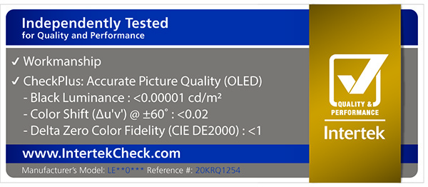▲LG디스플레이 OLED 화질정확도 인터텍 인증 로고 (사진제공=LG디스플레이)