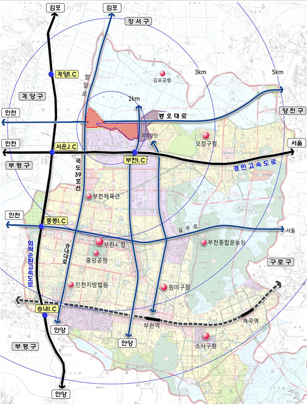 ▲한국토지주택공사(LH)는 내달 25일 경기 부천시 오정동 부천오정물류단지 상류시설 용지 2필지 입찰 신청을 받는다. 그림은 부천오정물류단지 조감도. (자료 제공=LH)
