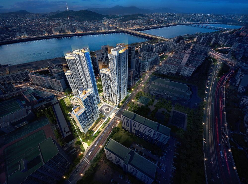 ▲최근 높은 경쟁률로 청약 마감한 서울 서초구 잠원동 신반포13차 재건축 아파트 단지인 '르엘 신반포 파크애비뉴' 조감도. (사진 제공=롯데건설)