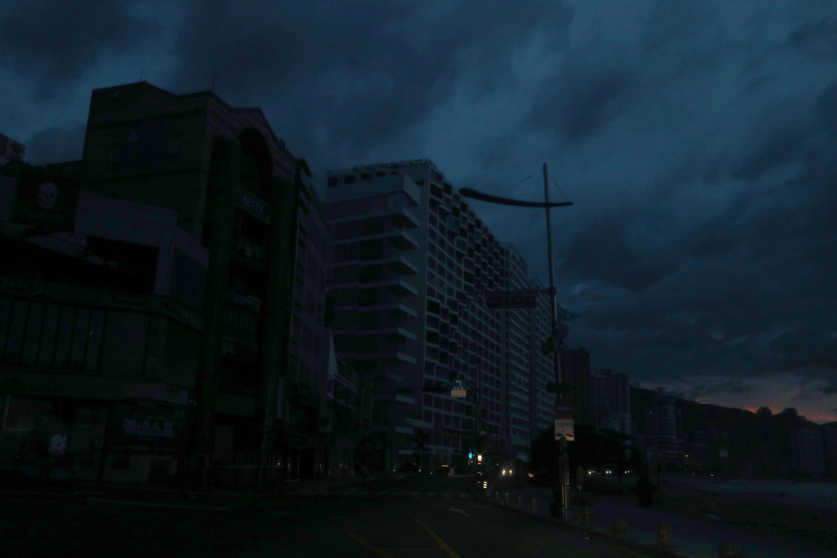 ▲태풍 '하이선' 상륙 부산 정전 속출 (연합뉴스)