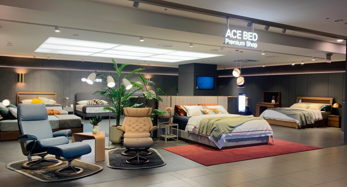 ▲에이스침대 롯데백화점 청량리점 전경. (사진제공=에이스침대)