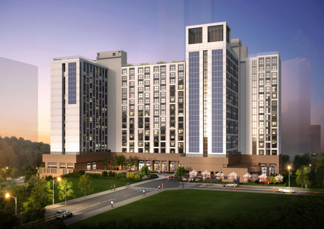 ▲‘e편한세상 시티 광교’ 오피스텔 조감도 (사진제공=대림산업)