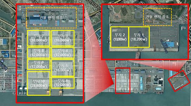 ▲광양항 해양산업클러스터 입주 모집 대상구역. (해양수산부)