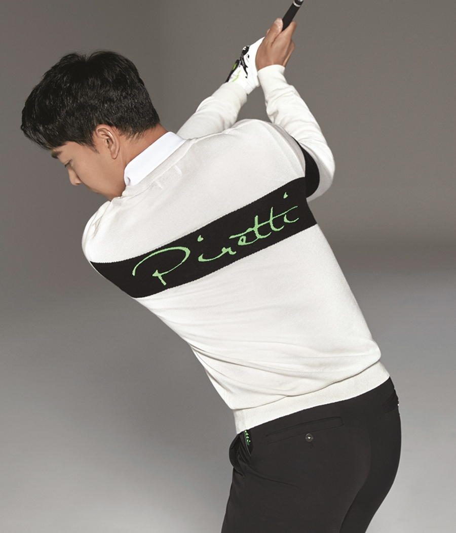 ▲남성 ELITE 피레티 워딩 V넥 스웨터 (와이드앵글)