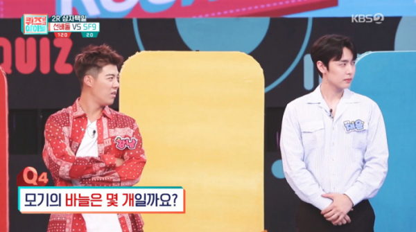 ▲모기 바늘은 몇 개(사진=KBS2 '퀴즈 위의 아이돌' 방송화면 캡처)