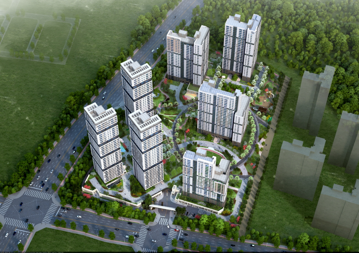 ▲'준강남' 과천에서 이달 새 아파트 1700가구가 쏟아진다. '과천 푸르지오 어울림 라비엔오' 아파트 조감도. (자료 제공=대우건설 컨소시엄)