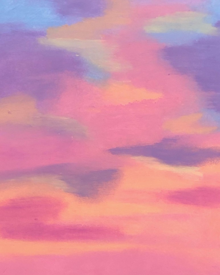 ▲오일파스텔은 두 가지 이상 색을 섞어 표현하는 데 용이하다. 힘을 주고 각각의 색을 칠한 다음, 힘을 빼고 다른 색을 덮고 문지르며 경계를 없애주면 자연스럽게 색이 섞인다. (독자 제공)