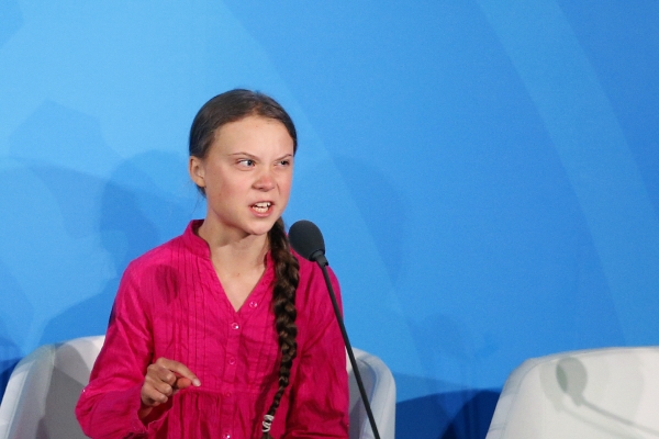 ▲스웨덴 환경 운동가인 그레타 툰베리가 지난해 9월 23일(현지시간) 미국 뉴욕에서 열린 유엔 기후행동 정상회의에서 연설하고 있다. 뉴욕/AP뉴시스
