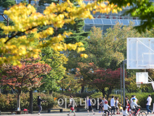 ▲18일 서울 영등포구 여의도공원에서 시민들이 가을을 만끽하고 있다. (고이란 기자 photoeran@ )