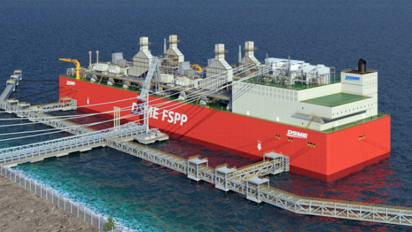 ▲대우조선해양이 개발한 부유식 복합 에너지 공급 설비인 FSPP의 조감도. (사진제공=대우조선해양)