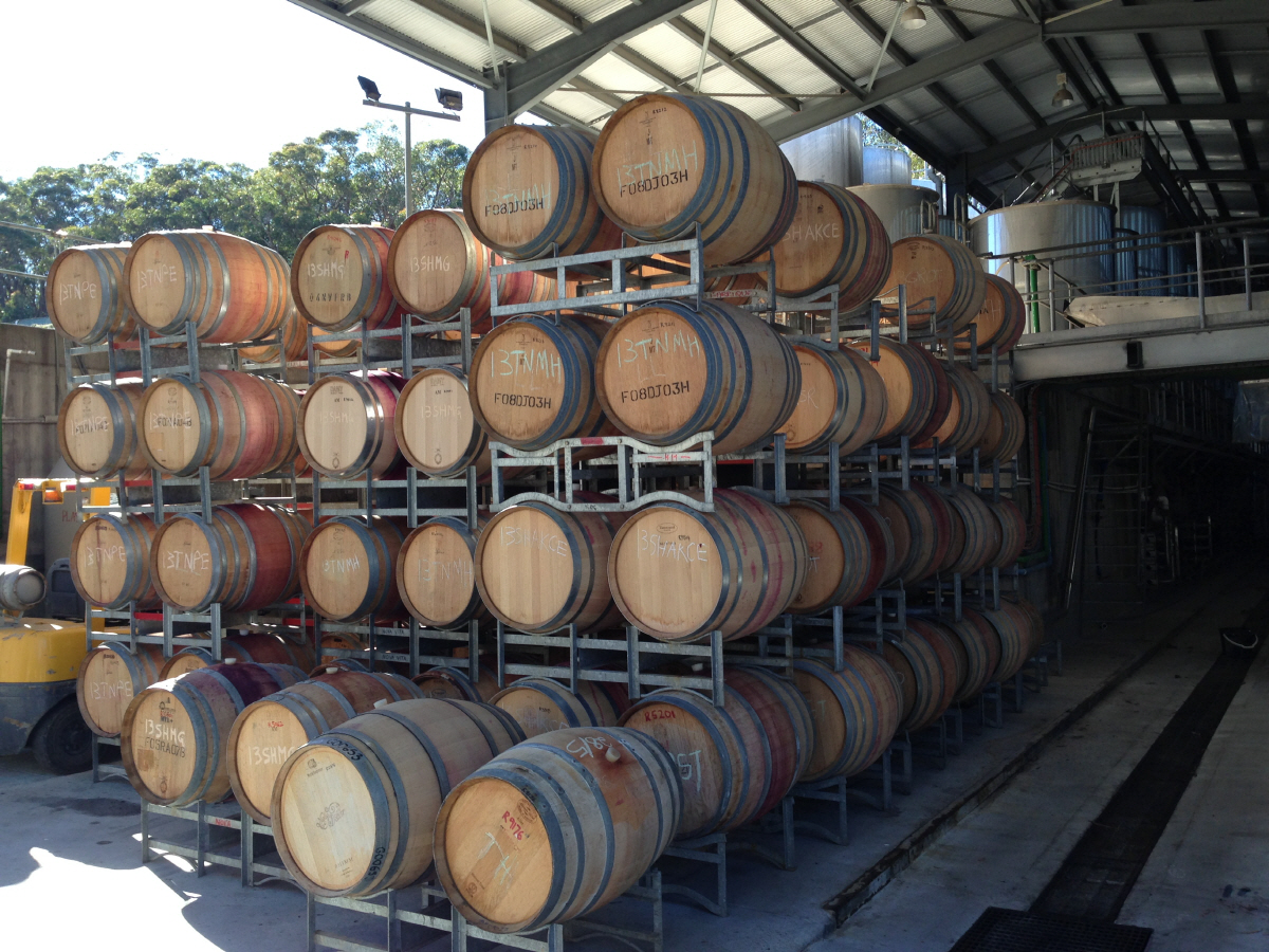 ▲호주 와이너리 노바비타의 양조장에 와인이 쌓여 있다. 신화뉴시스