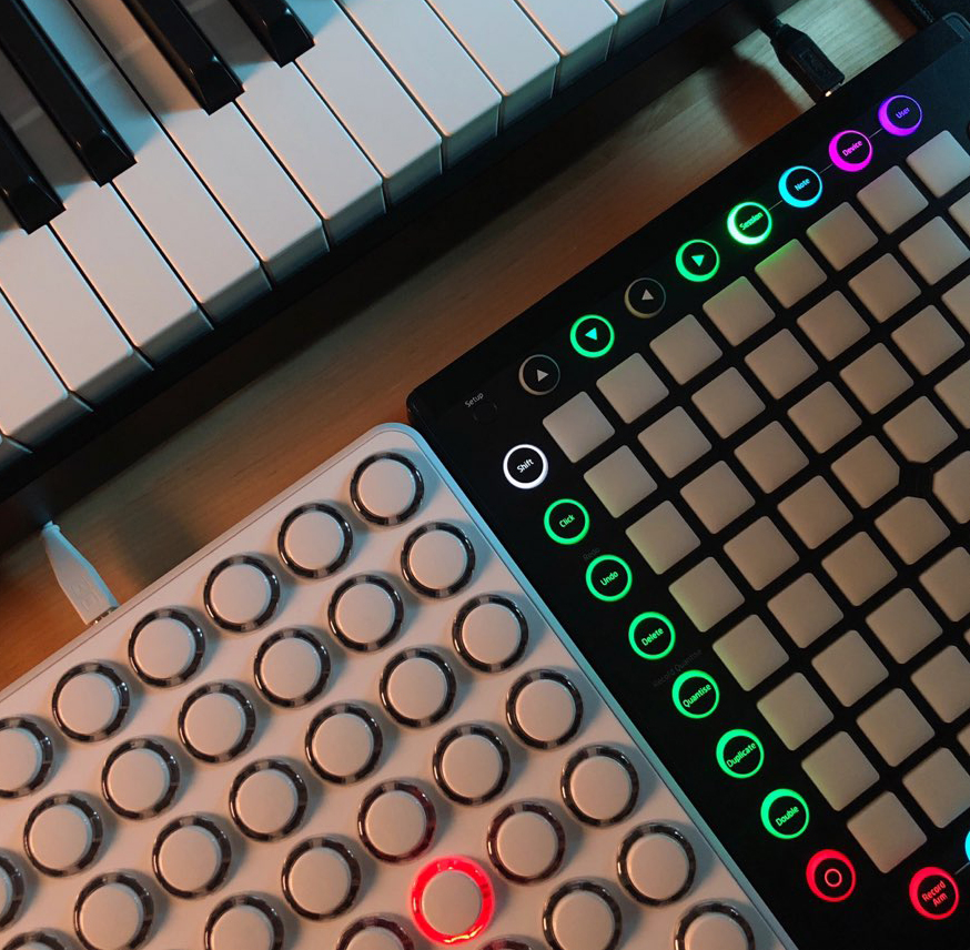 ▲정두희 씨가 사용하는 런치패드와 음악 장비다. (사진제공=유튜버 'Imdoong임둥')