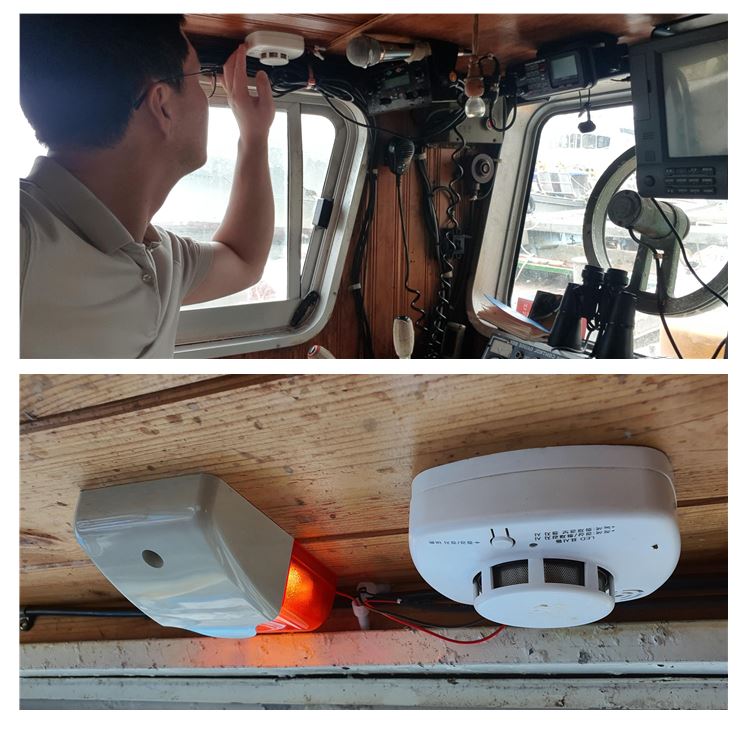 ▲화재탐지경보장치가 설치된 어선. (사진제공=해양수산부)