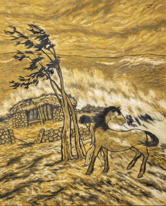 ▲변시지 '폭풍', 1989, Oil on canvas, 160x130㎝(100호) (사진제공=가나아트)