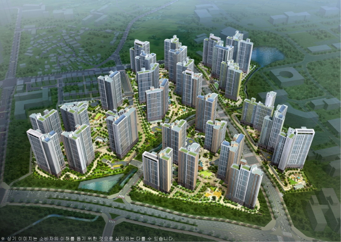 ▲호반건설과 호반산업이 충남 아산시 탕정면 갈산리에 분양하는 '호반써밋 그랜드마크' 아파트 조감도. (자료제공=더피알)