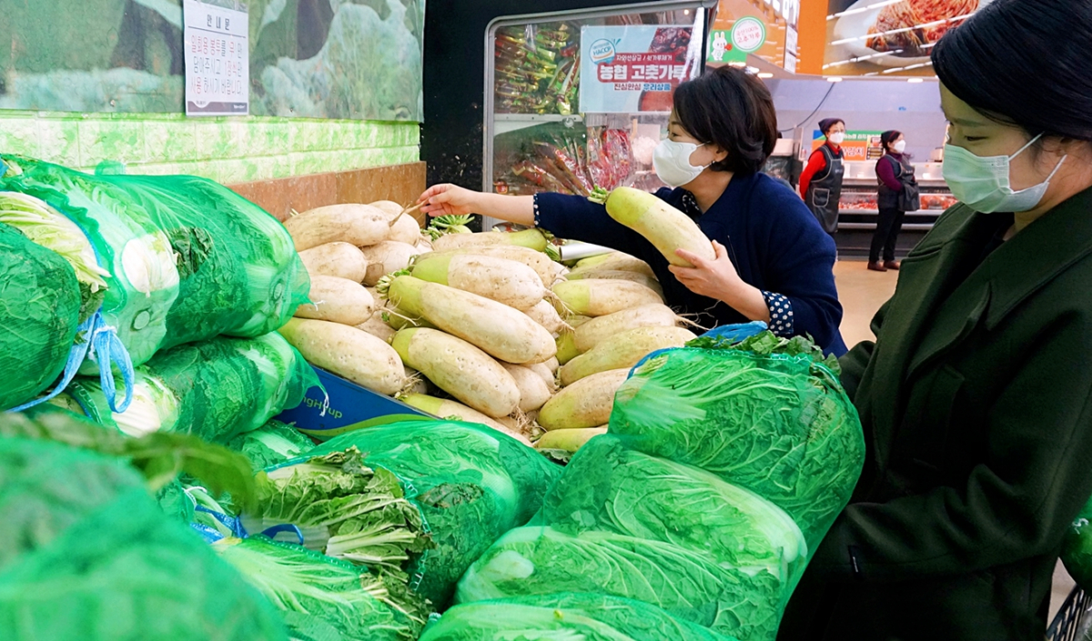 ▲서울 시내 대형마트에서 소비자가 김장 재료를 구매하고 있다. (사진제공=한국농수산식품유통공사)