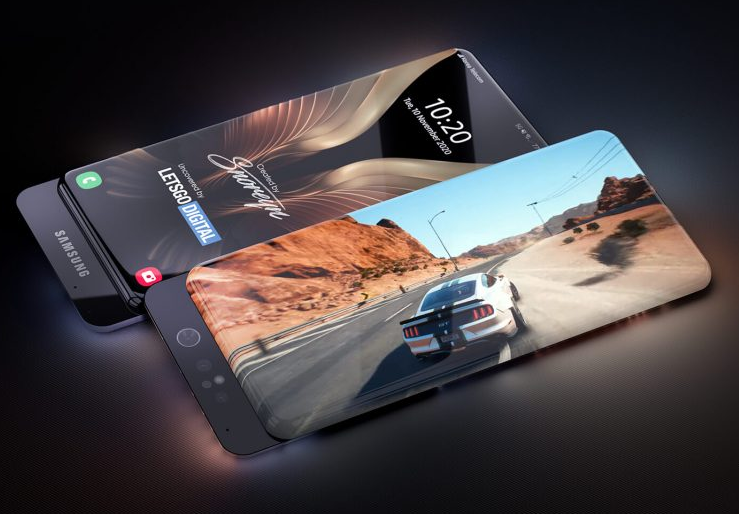 ▲서라운드 디스플레이와 슬라이드 캠을 적용한 스마트폰 예상 렌더링 이미지 (사진출처=레츠고디지털)