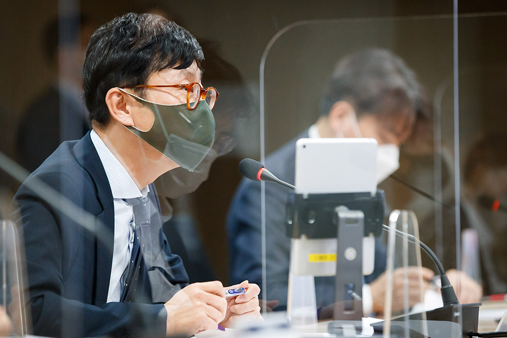 ▲도규상 금융위원회 부위원장이 12일 서울 마포구 프론트원에서 열린 제4차 디지털금융 협의회에 참석해 발언하고 있다. (금융위원회)