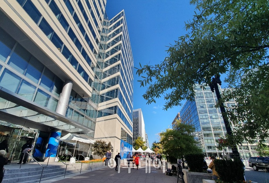 ▲미국 워싱턴 D.C. 국제통회기금(IMF) 본부. (김지영 기자)