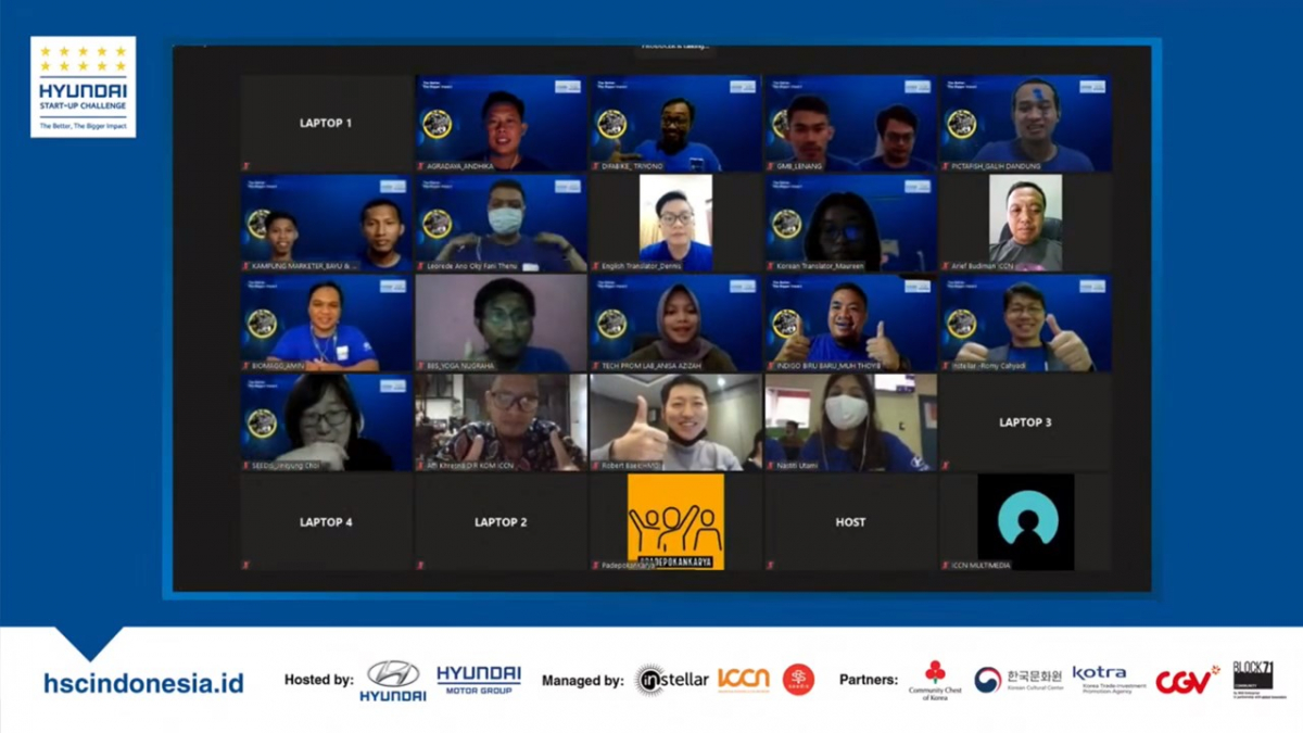 ▲현대차그룹은 13~14일 양일간 인도네시아 자카르타에서 ‘현대 스타트업 챌린지’ 데모데이 및 시상식을 온라인으로 개최하고 첫 사업성과를 공유했다. (사진제공=현대차)