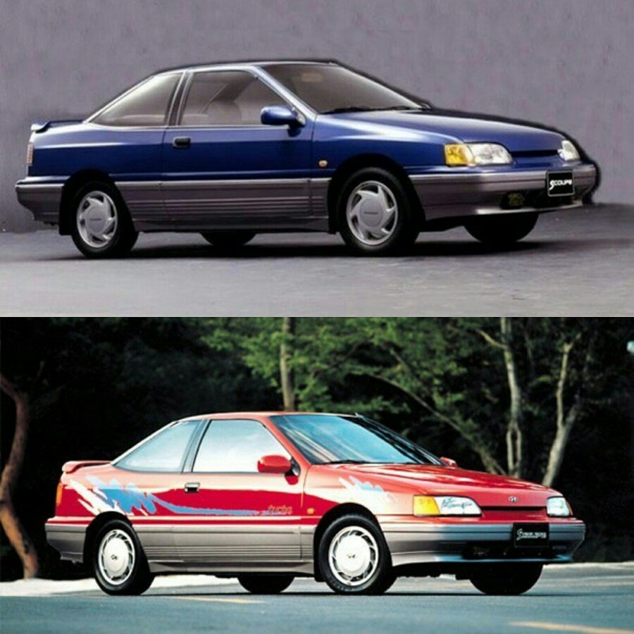 ▲데뷔 초 스쿠프는 기본형인 LS(사진 위), 과급기 터보를 얹은 LS 터보(아래)로 나뉘었다. 스쿠프 터보는 당시 기준으로 남부럽지 않은 고성능을 뽐냈다. 국산차 최초의 제로백 10초 돌파, 국산차 최초의 최고시속 200km 돌파 등 당시 기준으로 충격적인 고성능을 지녔다. (사진제공=현대차)