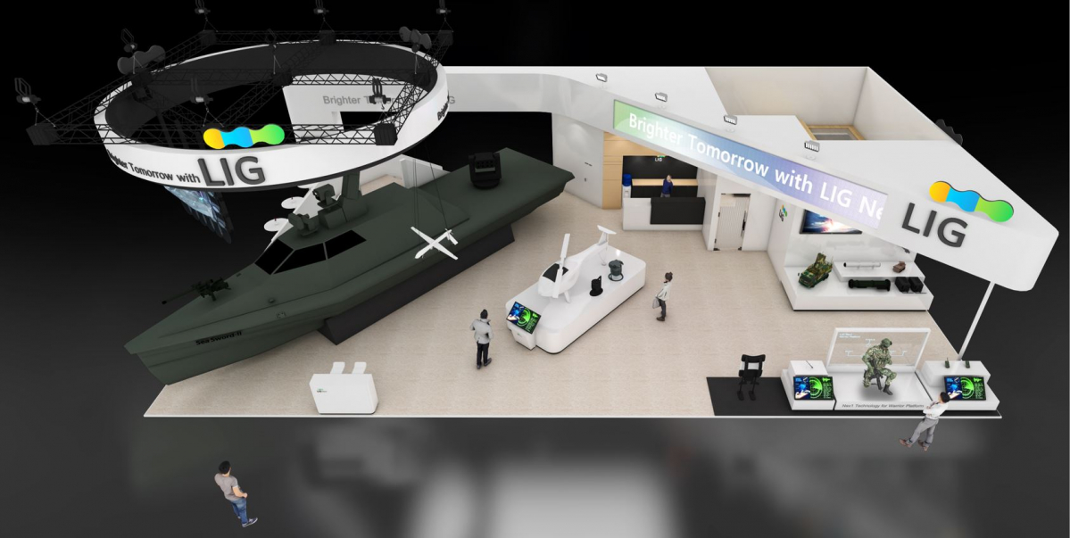 ▲LIG넥스원이 '대한민국 방위산업전'에 설치하는 홍보전시관 조감도 (사진제공=LIG넥스원)