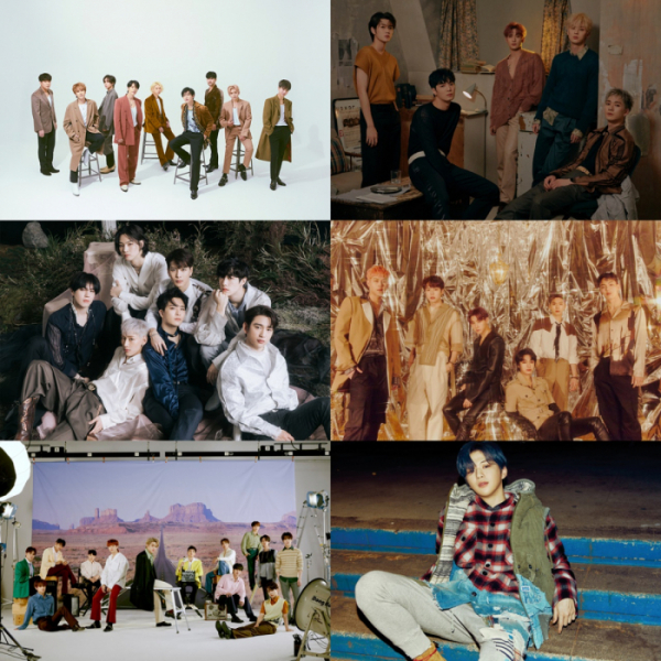 ▲슈퍼주니어, 뉴이스트, 갓세븐, 몬스타엑스, 세븐틴, 강다니엘(사진제공=각 소속사)