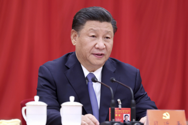▲시진핑 중국 국가주석이 지난달 29일(현지시간) 중국 베이징에서 열린 5중전회에서 연설하고 있다. 베이징/AP연합뉴스
