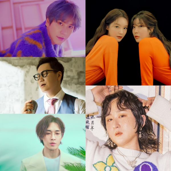 ▲규현, 다비치, 더원, 이석훈, 선우정아(사진=각 소속사 제공)