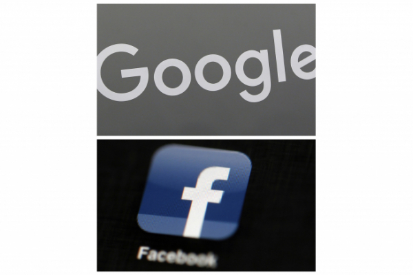 ▲미국 IT 기업 구글(위)과 페이스북의 로고. 프랑스 재정경제부는 25일(현지시간) 구글, 애플, 페이스북, 아마존에 디지털세를 부과하겠다고 밝혔다. AP뉴시스