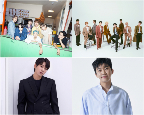 ▲슈퍼주니어, 방탄소년단, 황치열, 임영웅(사진제공=각 소속사)