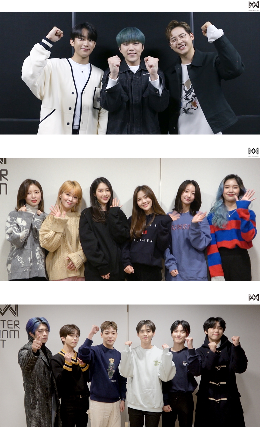 ▲(위부터 차례대로)B1A4, 오마이걸, 온앤오프 (사진제공=WM엔터테인먼트)