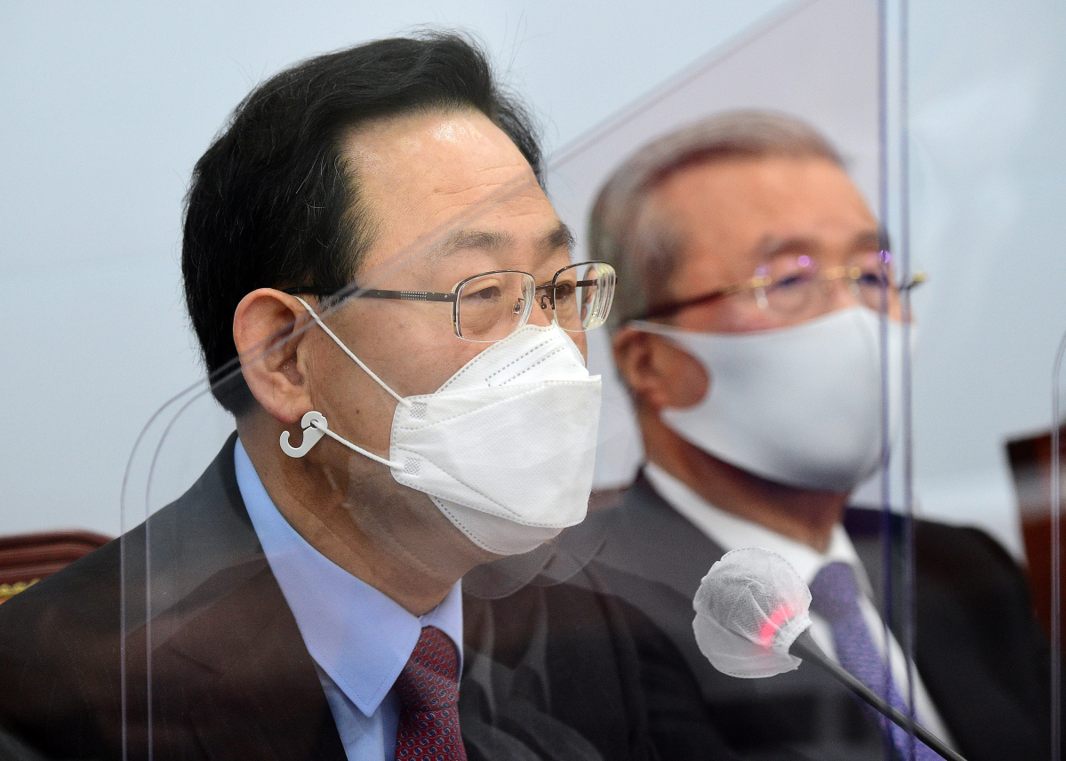 ▲주호영 국민의힘 원내대표가 3일 서울 여의도 국회에서 열린 비상대책위원회의에서 발언을 하고 있다. (뉴시스)